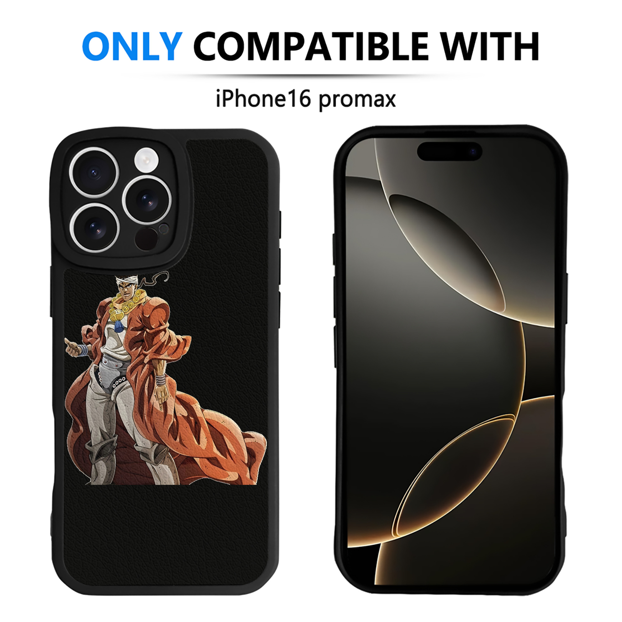 （画像用） ジョジョの奇妙な冒険 ムハンマド?アブドゥル JoJo's Bizarre Adventure Muhammad Avdol 【iPhone 16シリーズ対応】シリコンスマホケース（レザー調） 材質：シリコン